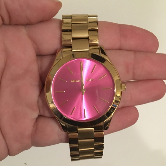 Michael Kors Jewelry - Michael Kors Pink Faced Gold watch